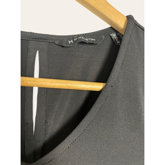 H by Halston Heritage Black Cold Shoulder V-Neck Jersey Dress Size XS Petite - Picture 3 of 6